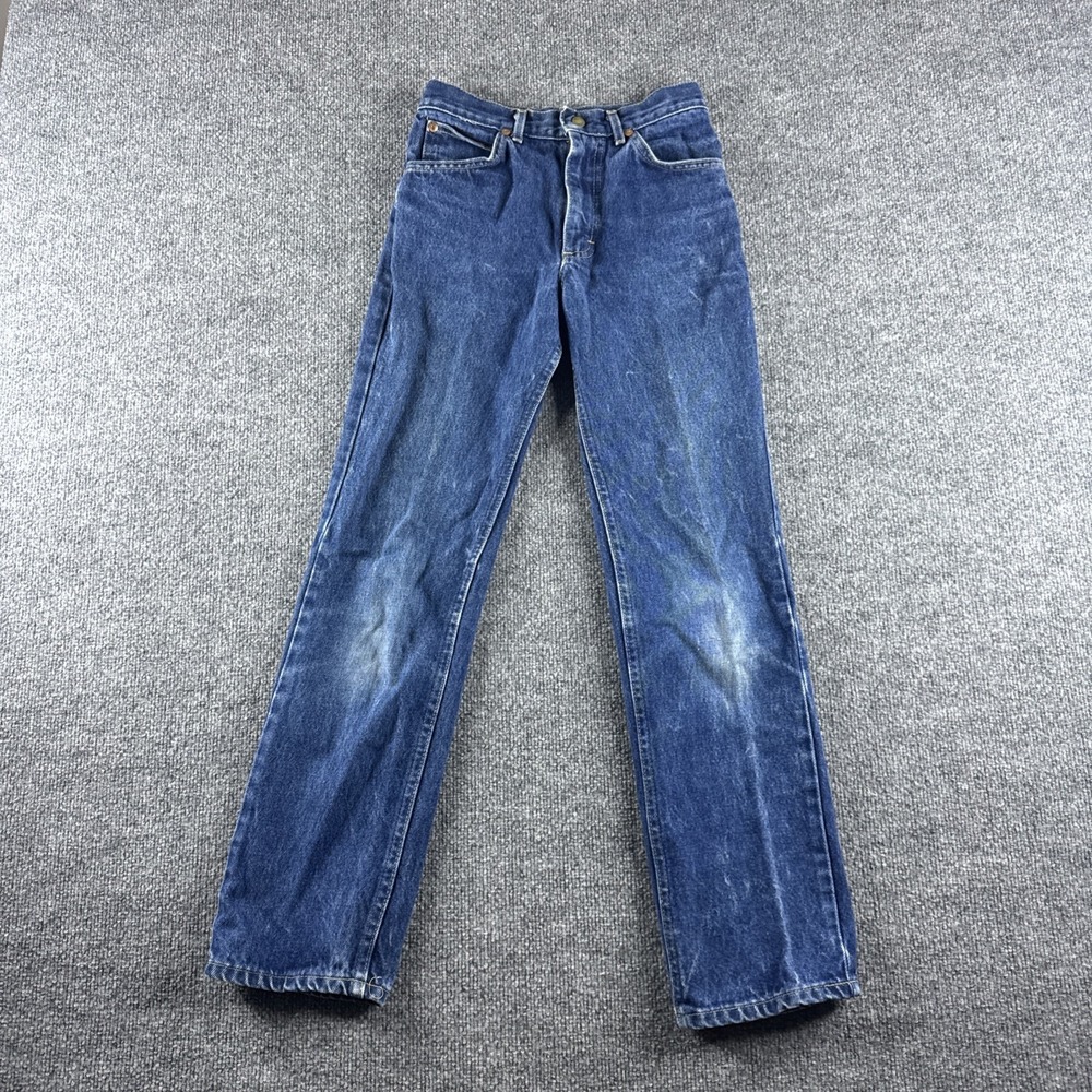 VINTAGE 80s Lee Riders Jeans Womens 14 Blue Tapered Leg USA Denim Cowgirl Rodeo